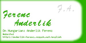 ferenc anderlik business card